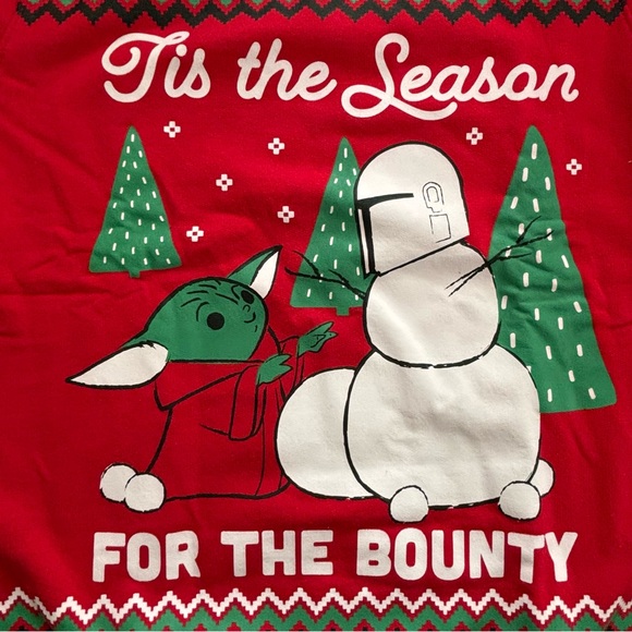 Boy Mandalorian “Tis The Season For The Bounty" Christmas Fleece Sweatshirt - Picture 4 of 11